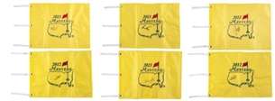 Signed Masters Golf Flags Lot of (6) Including Couples & Player